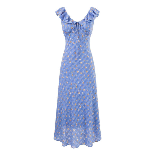 Summer Maiden Casual Printed Ruffled V neck Dress