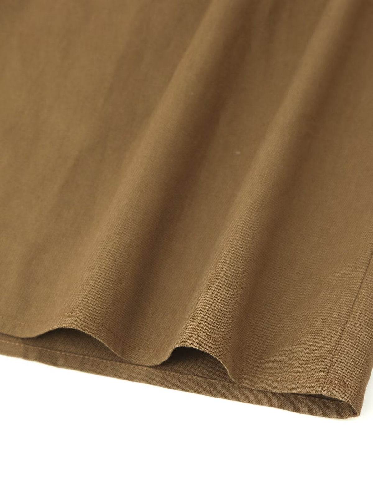 Women Clothing Spring Buckle Decoration Pleated Hanging Collar Dress