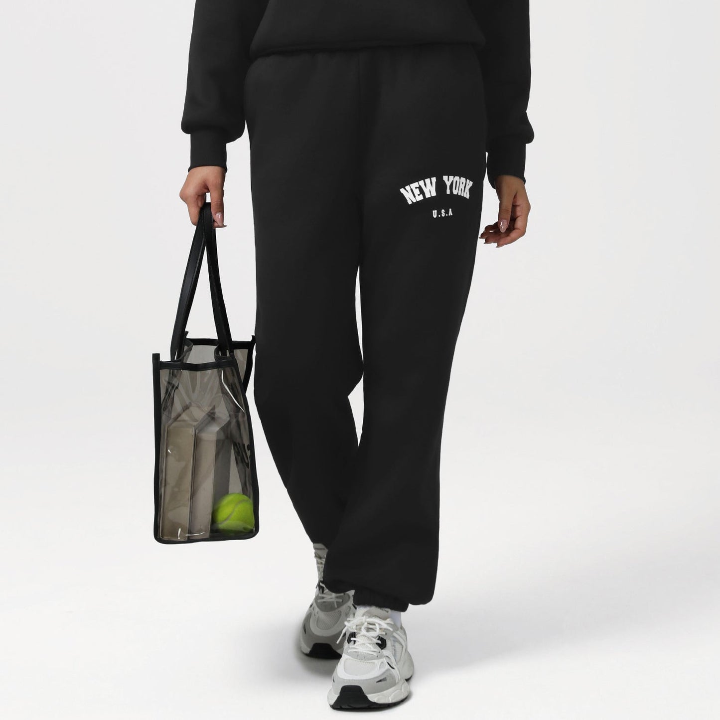Warm Velvet Sport Ankle Banded Pants Outdoor Running Fitness Pocket Ankle Banded Pants All Matching Sweatpants