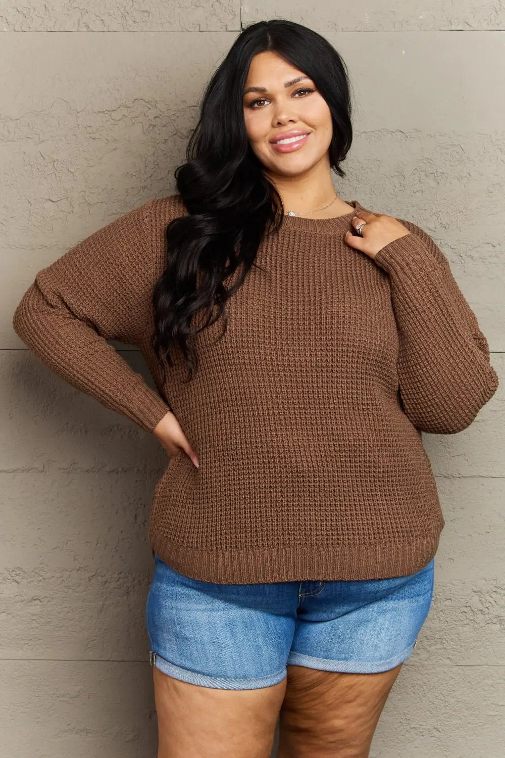 T-Shirts Trendsi closeout - Trendsi Plus size high-low sweater by Zenana
