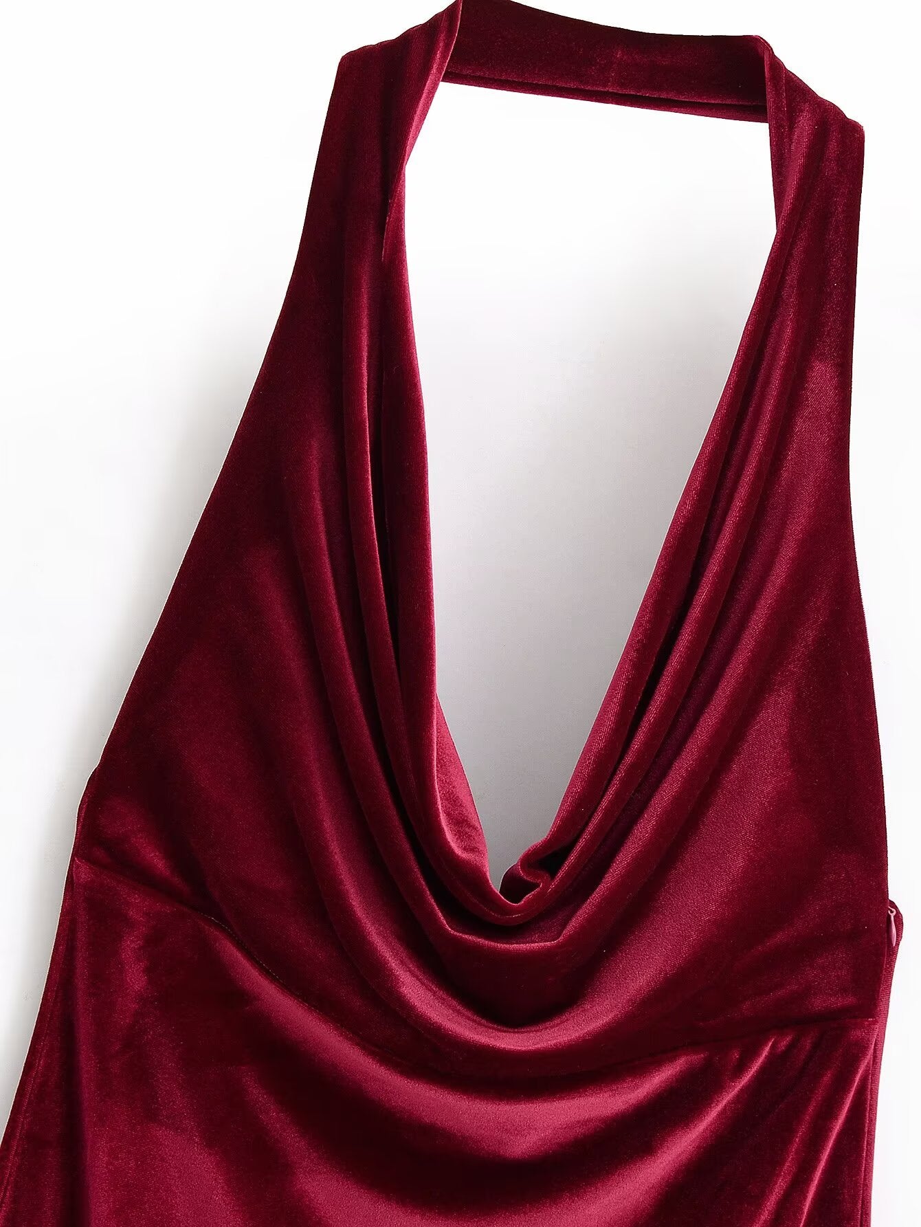 Women Clothing Summer French Design Backless Wine Red Dress