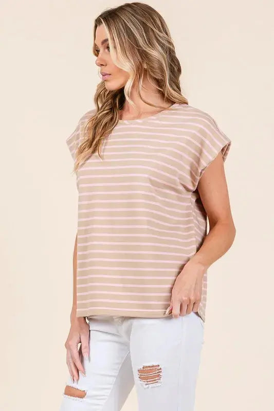 Trendsi Women's Casual Muscle Tee | Striped
