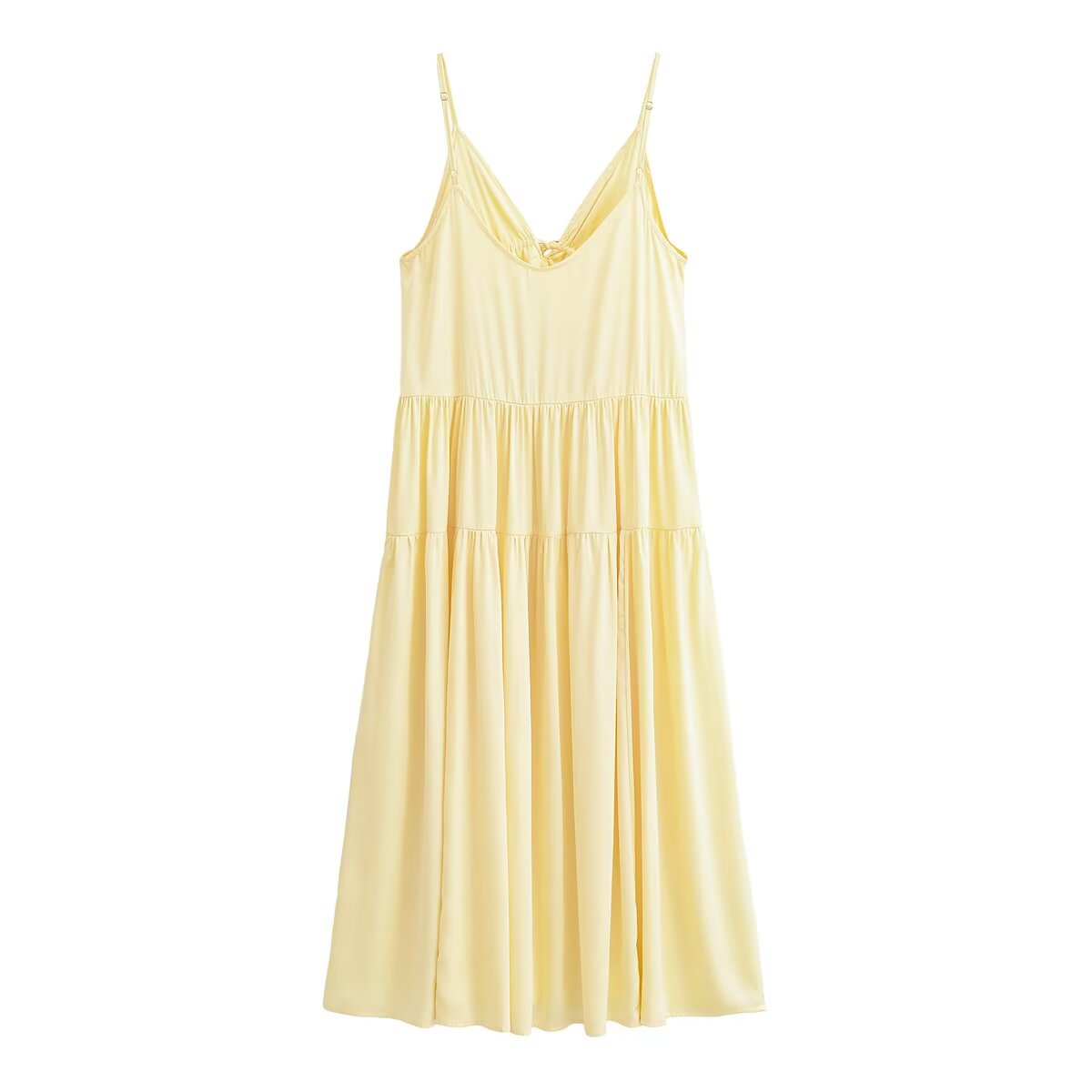 Elegant Women Clothing Simple Thin Strap Pleated Dress