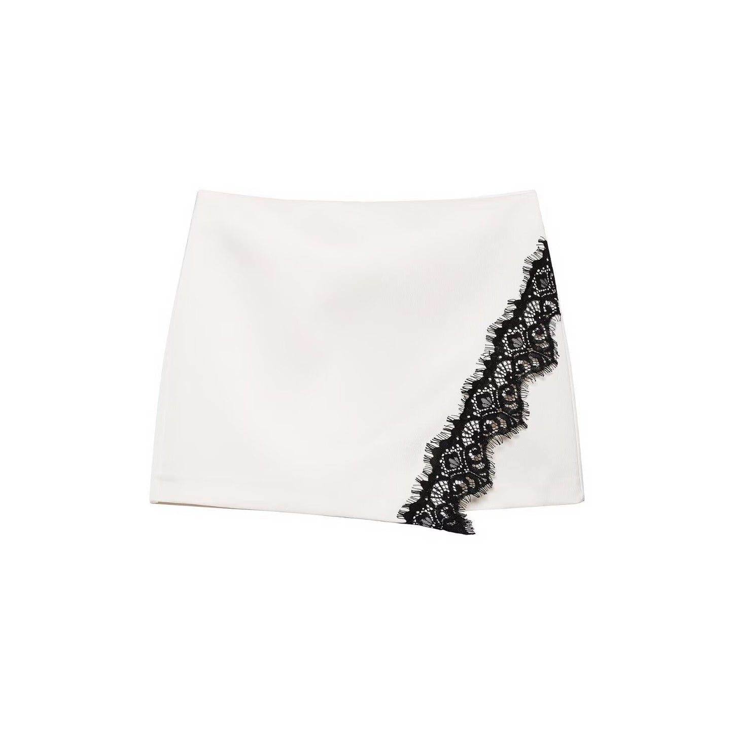 Women Summer Arrival Fashionable Casual Contrast Color Lace Double Breasted Culotte Skirt