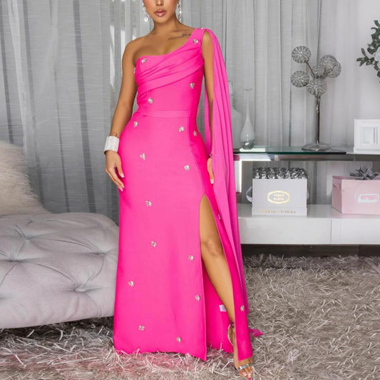 Women Clothing Split Cloak Dress Sleeveless Dress