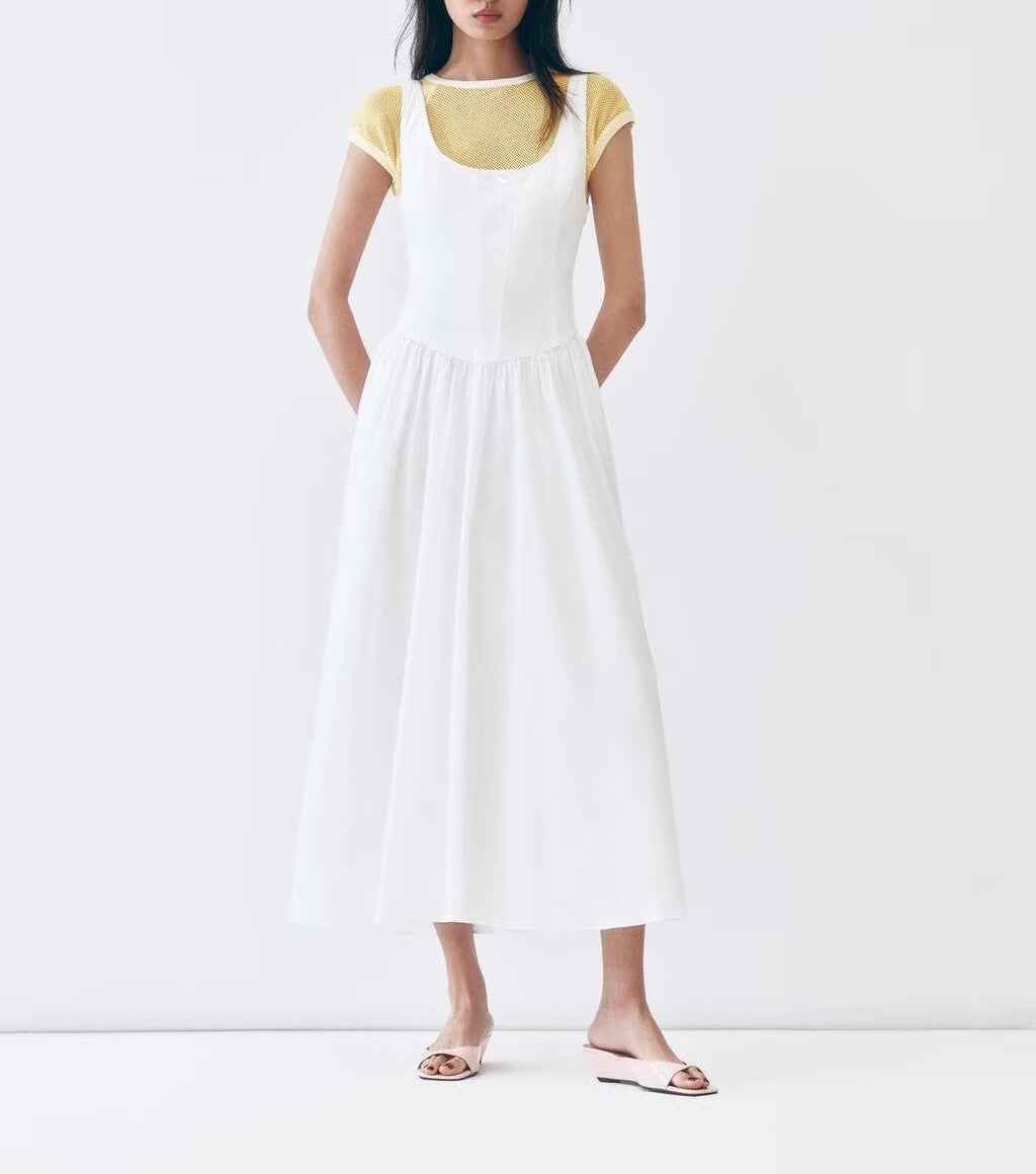Women Clothing Summer Casual round Neck Sleeveless Strap Maxi Dress