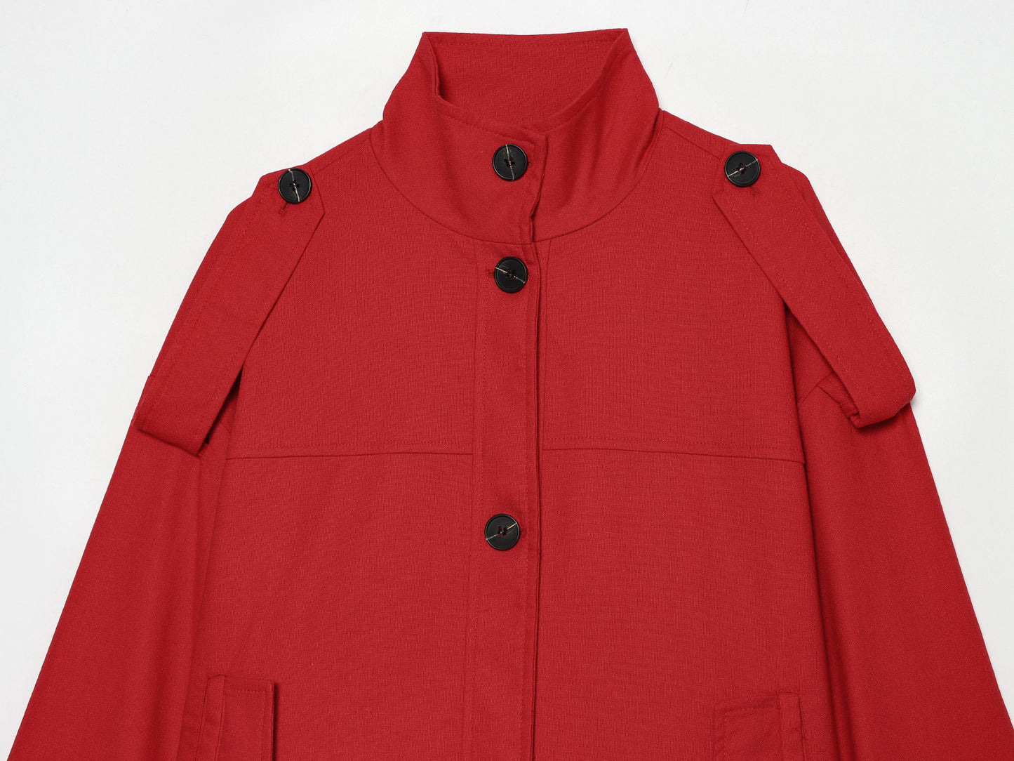 Women Clothing Simple Loose Single Breasted Casual Long Sleeve Stand Collar Coat