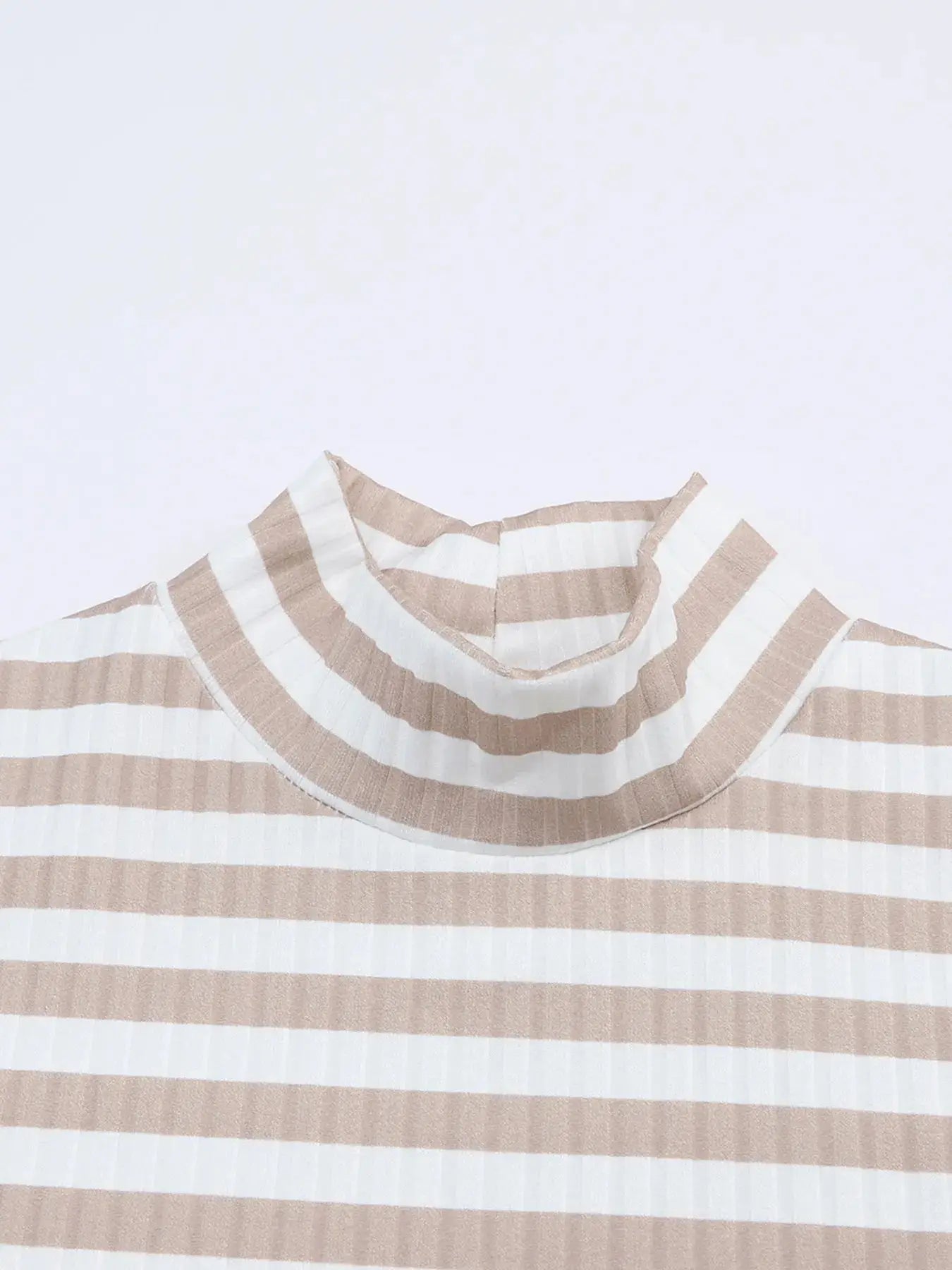 Striped Textured Knit Long Sleeve Tee