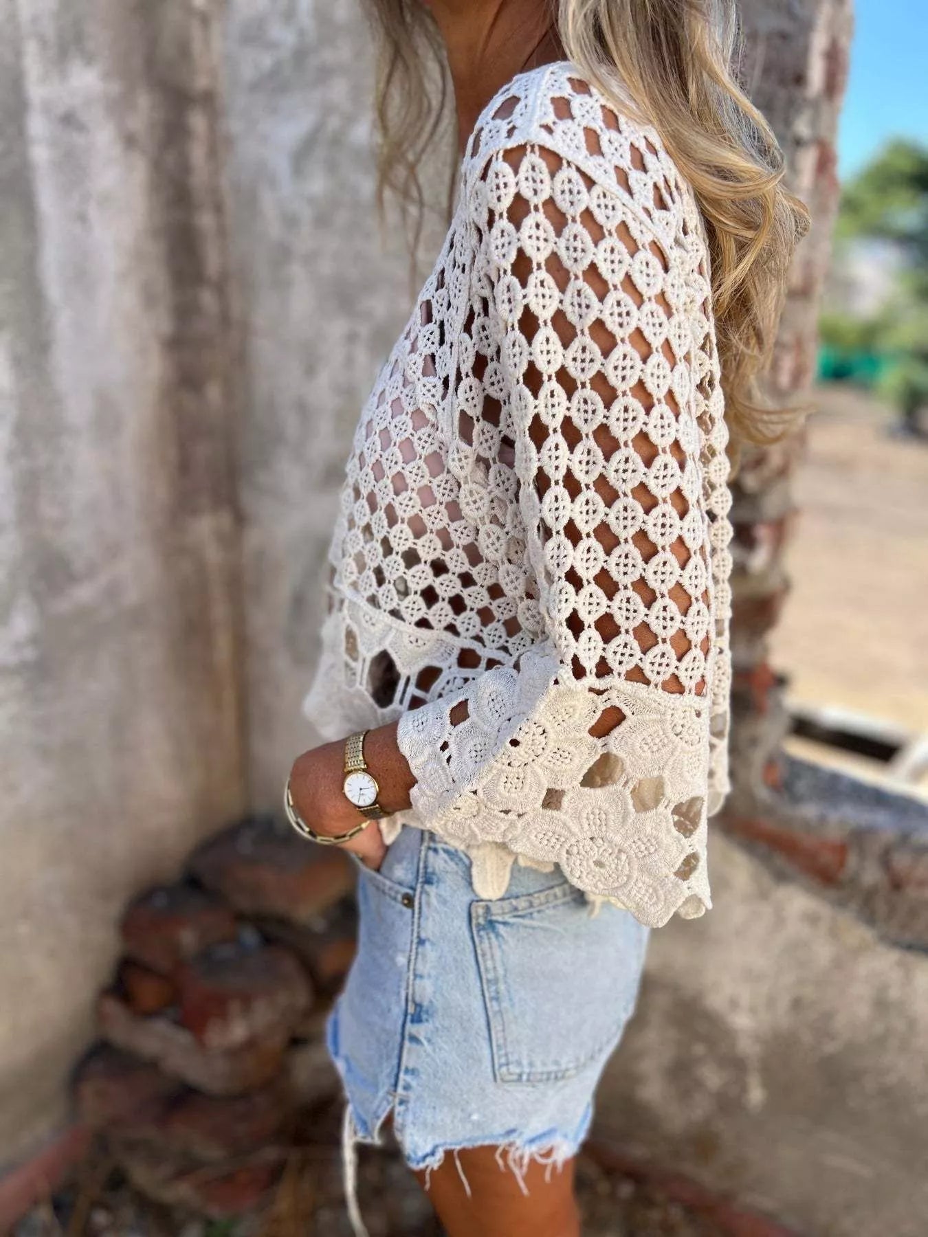 Tassel Crochet Knit Cover Up