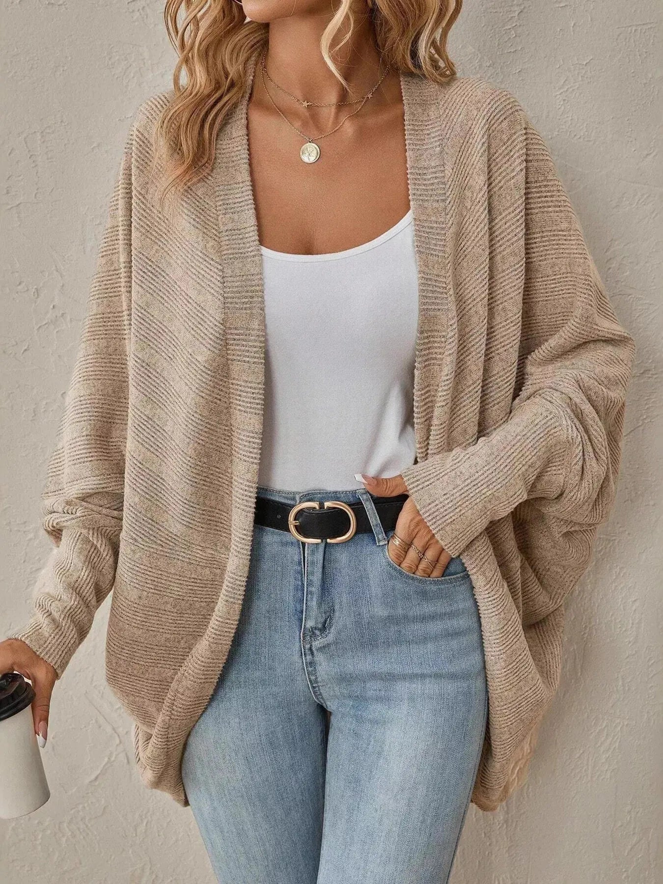 Cozy Oversized Open Front Knit Cardigan