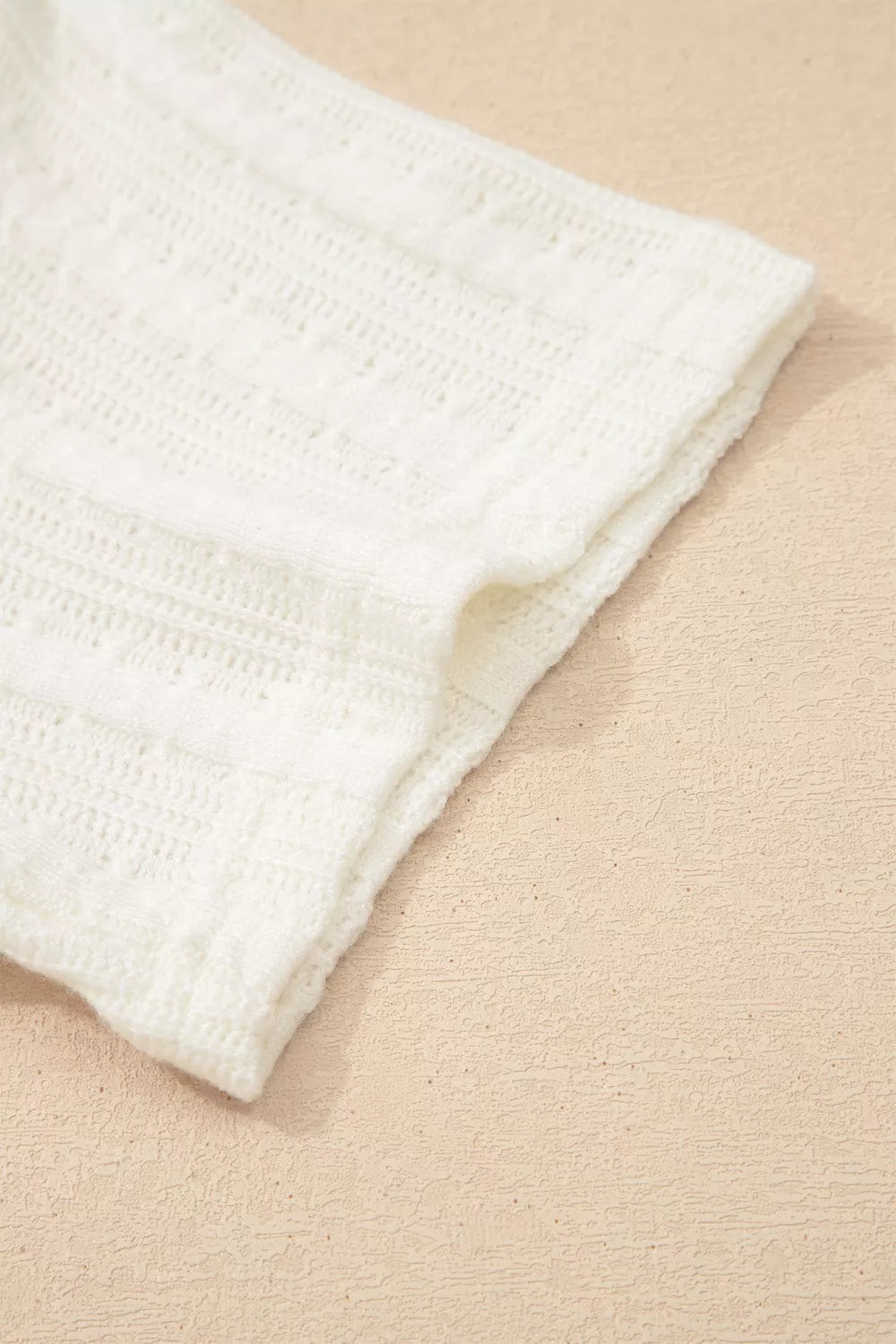 Ribbed Knit Button Detail V Neck T Shirt