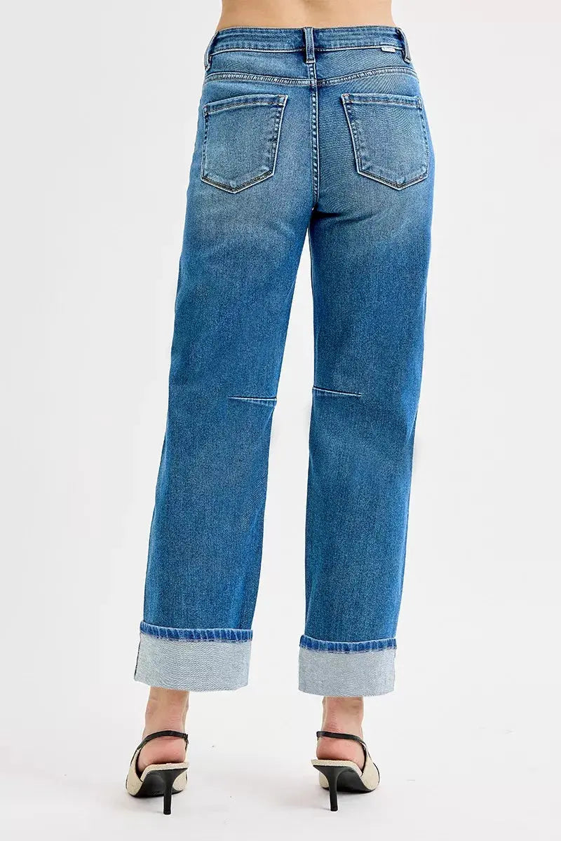 RISEN Jeans - Slouchy Crop Barrel Cuffed Jeans