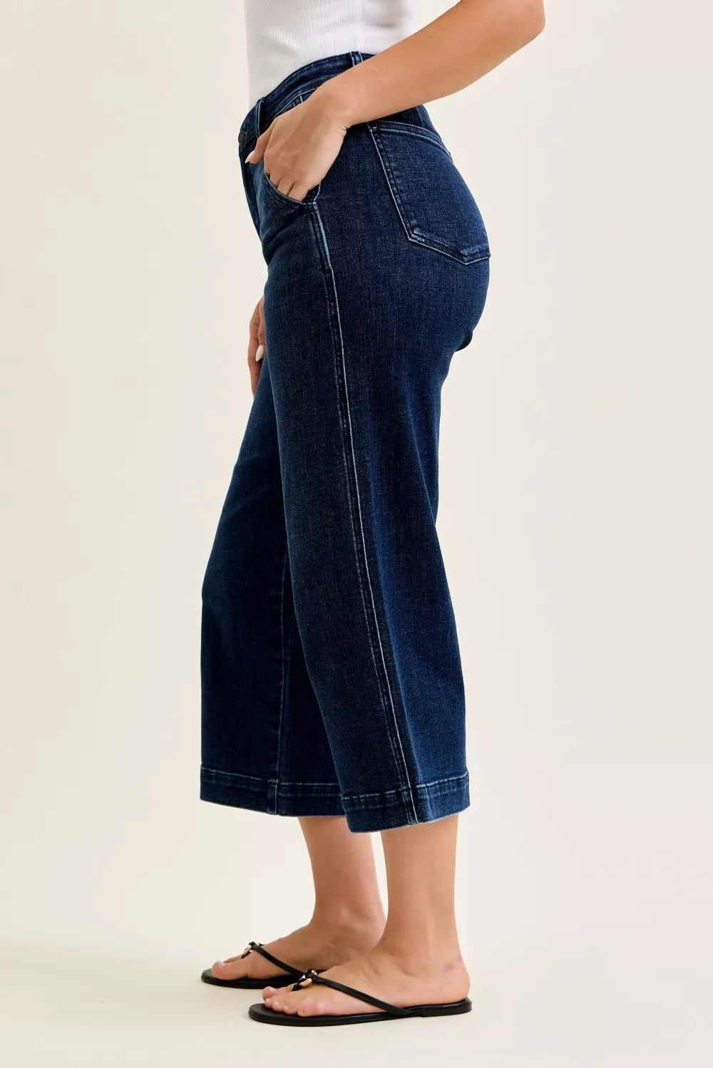Judy Blue High Waist Wide Leg Ankle Jeans