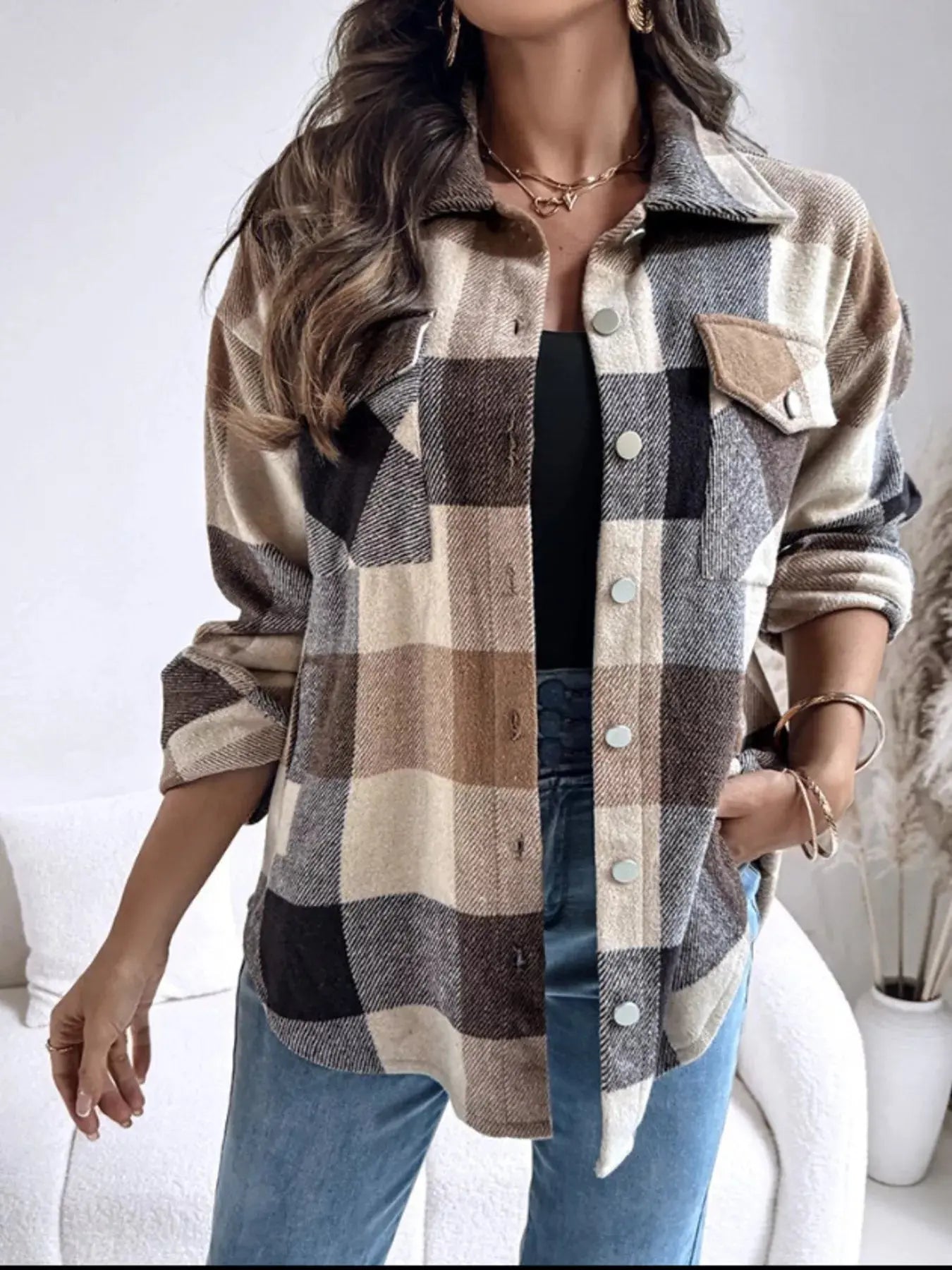 Plaid Button Up Long Sleeve Shirt