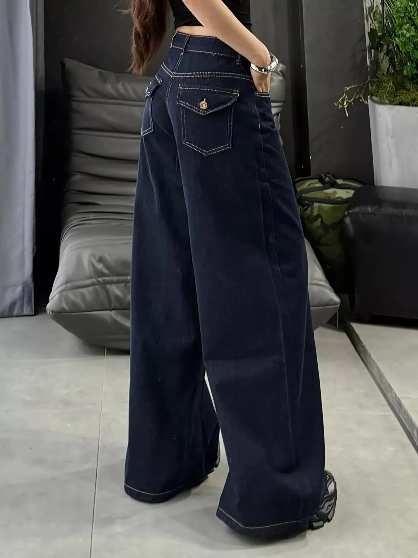 Wide Leg Denim Jeans
