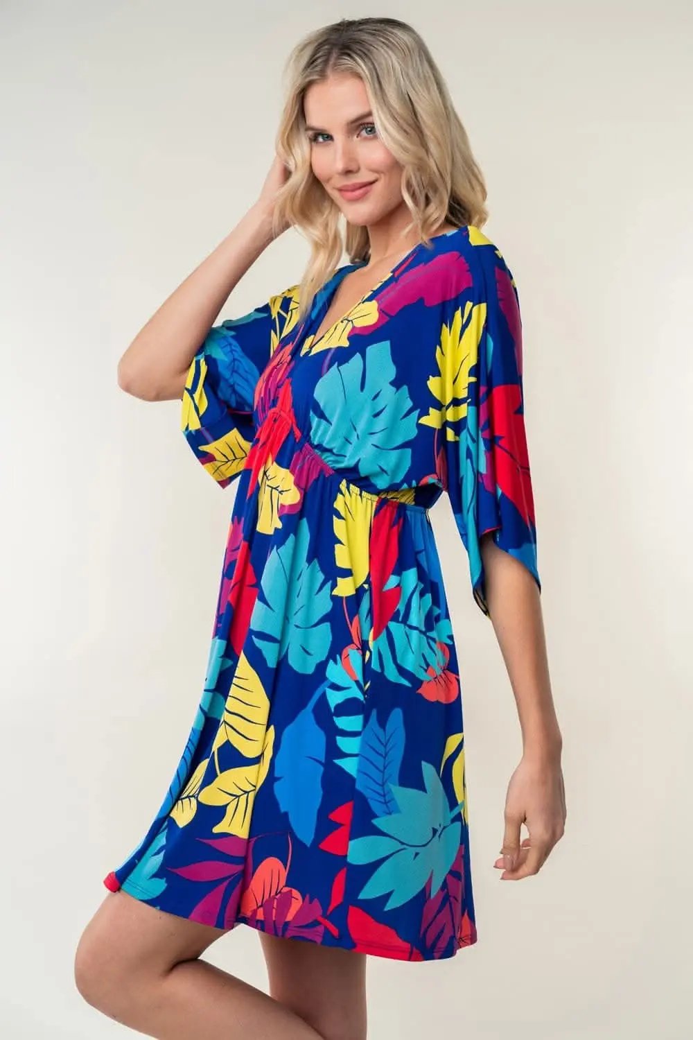 Dresses Trendsi White Birch Dress Women's Casual V-Neck Mini Dress Printed, USA Ship