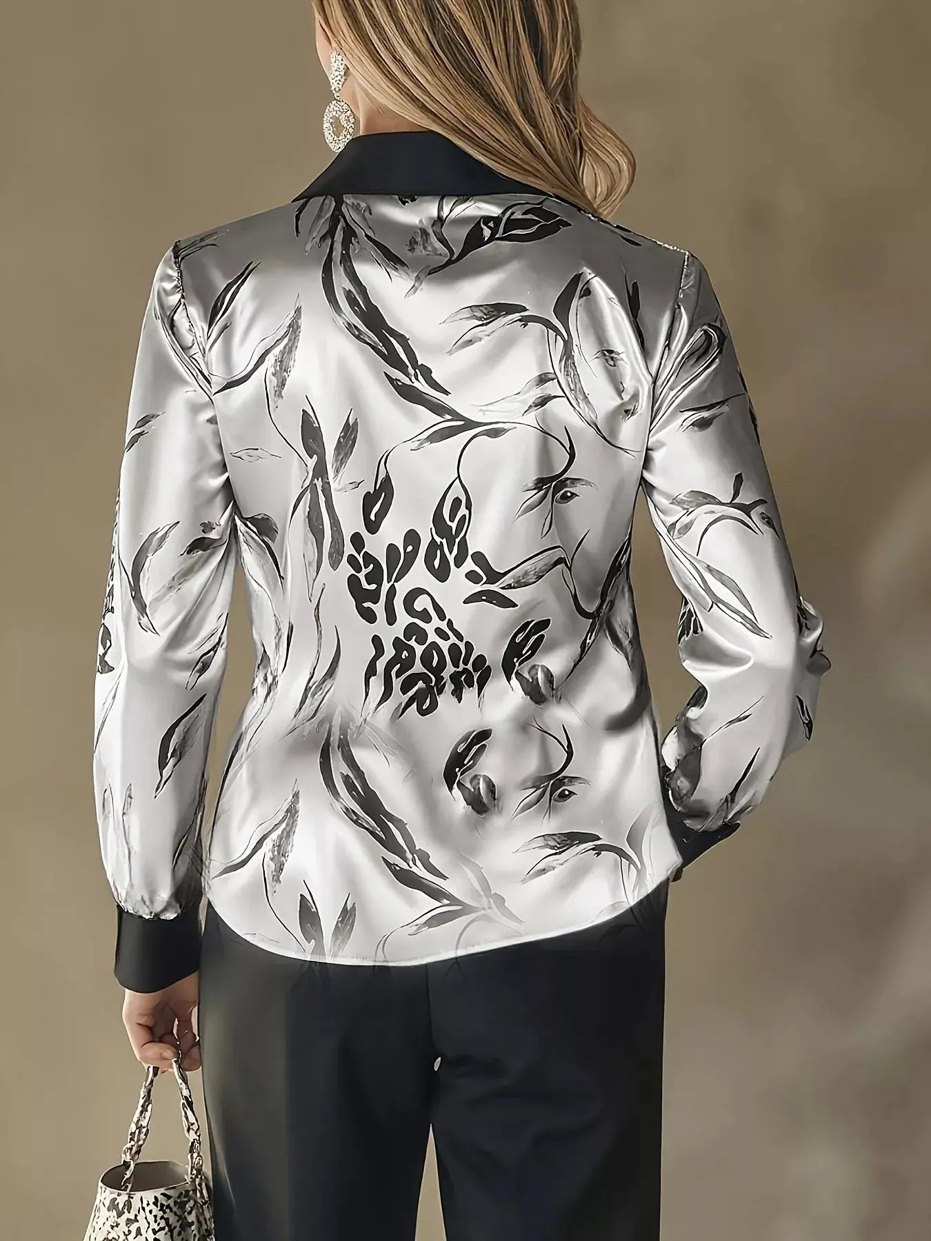 Leopard Button Up Long Sleeve Shirt