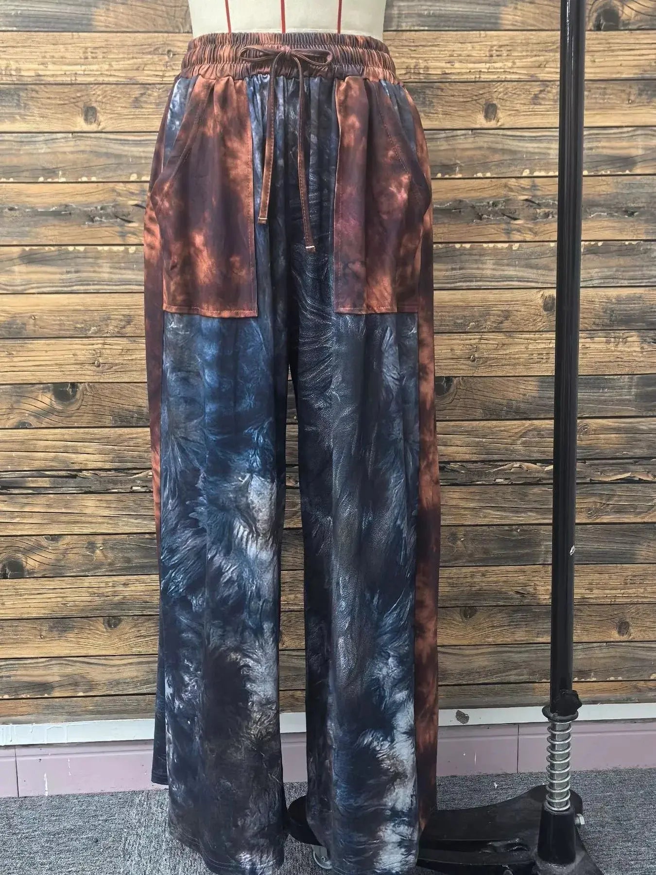Full Size Tie-Dye Wide Leg Casual Pants