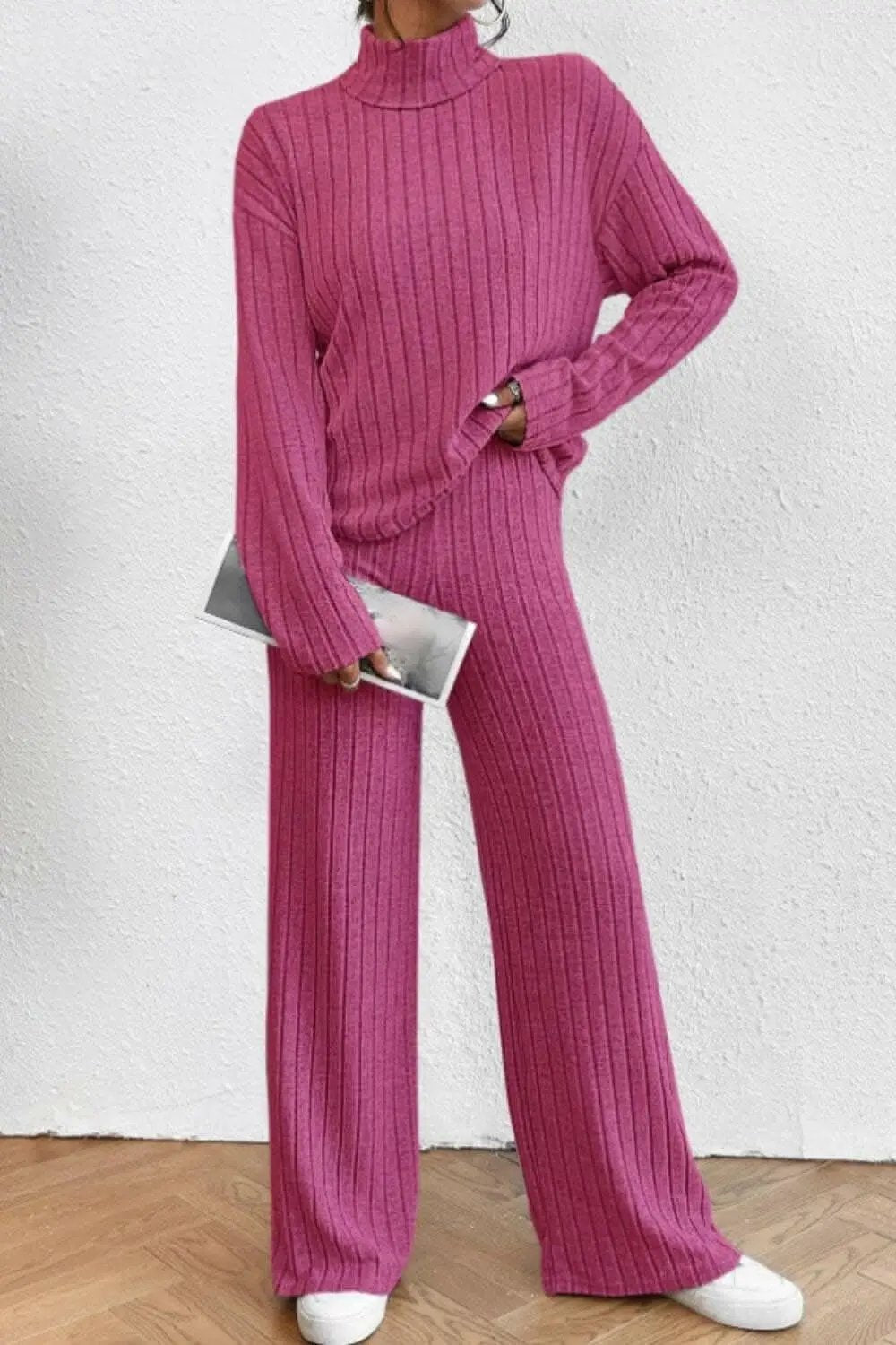 Trendsi Two-Piece Sets - Chic mock neck top & pants set - Premium Quality