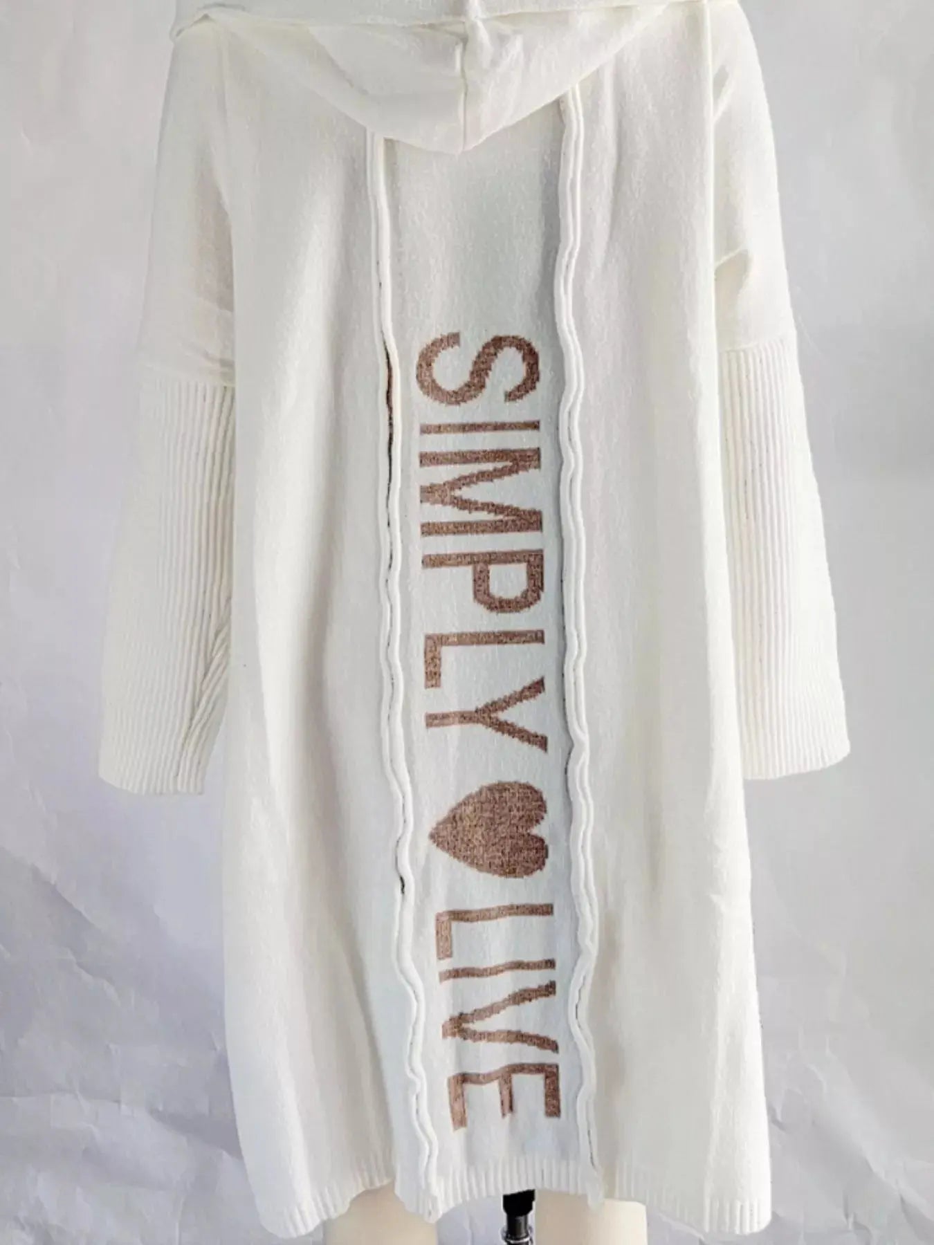 Full Size Hooded Knit Open Front Cardigan