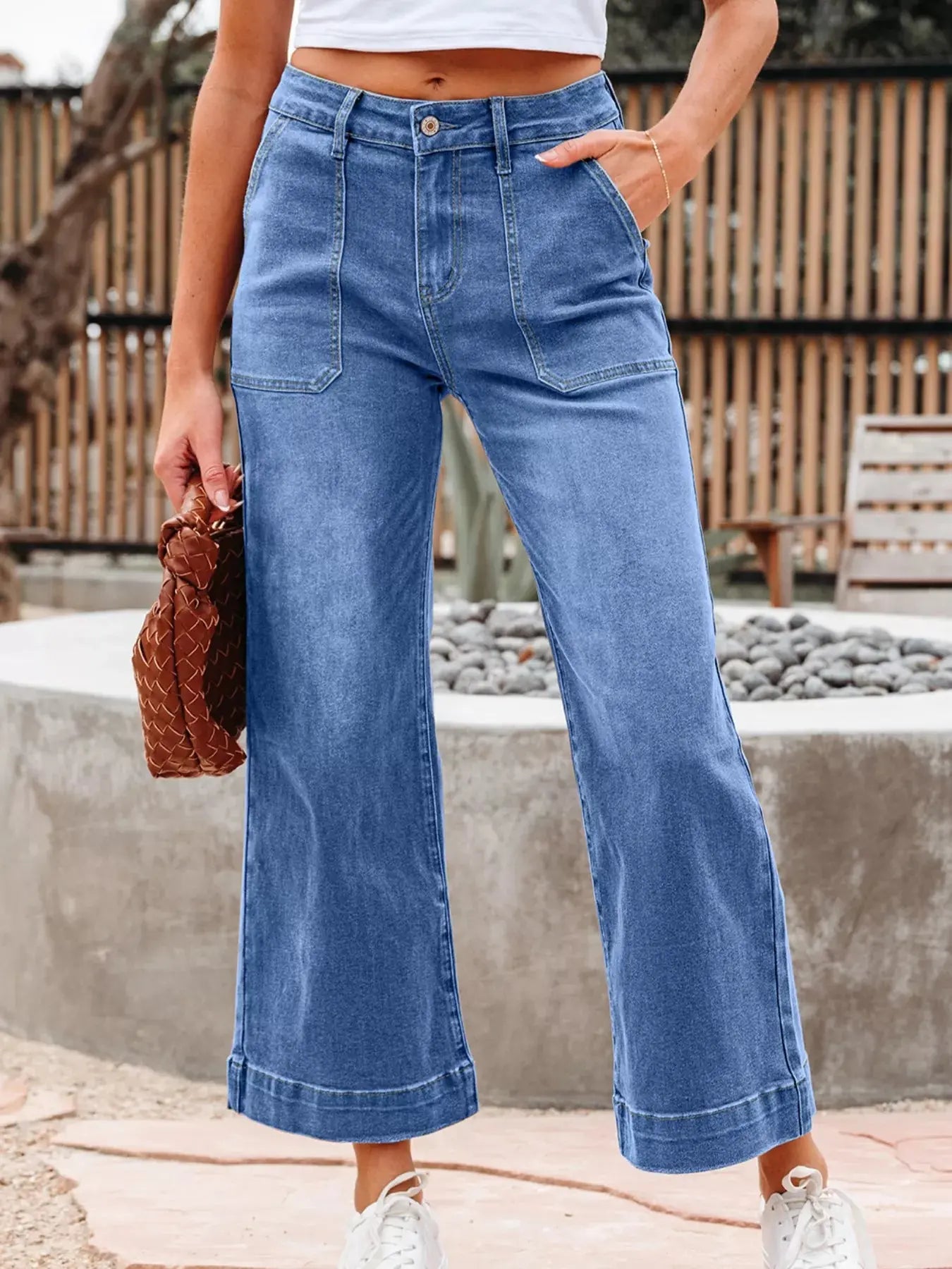 High Waisted Wide Leg Flare Jeans