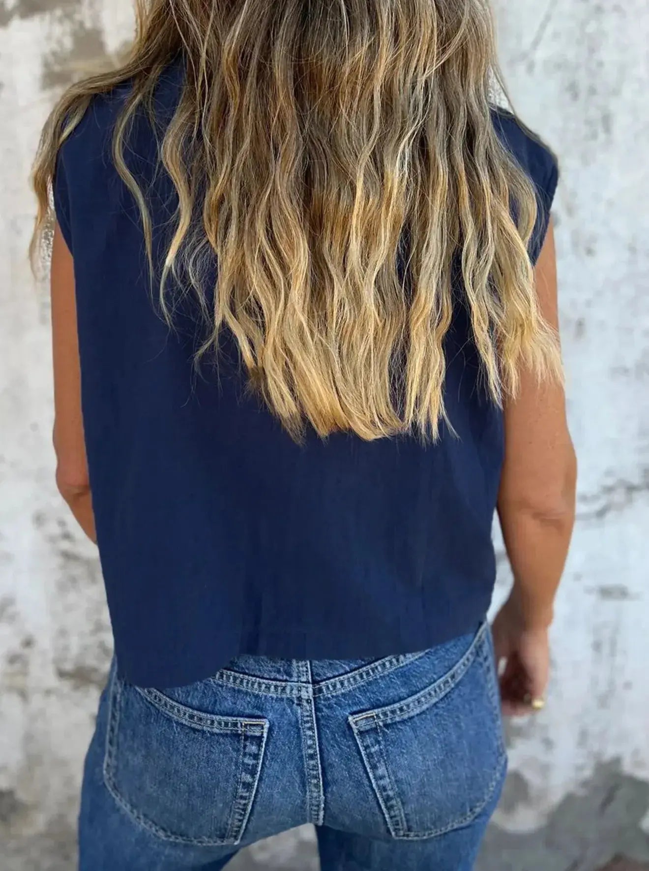 Full Size Cap Sleeve Button Down Linen Shirt