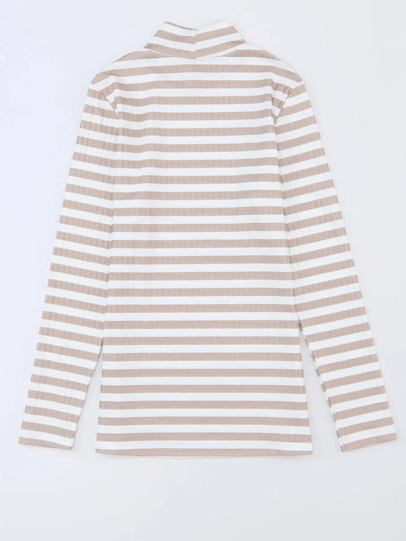 Striped Textured Knit Long Sleeve Tee