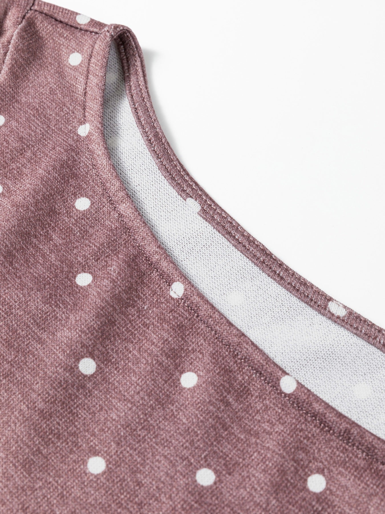 Polka Dot Boat Neck Knit Long Sleeve Shirt