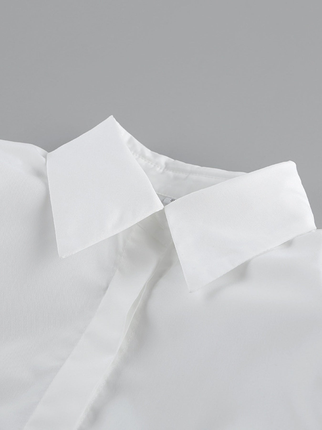 White Button Up Side Lace Up Shirt
