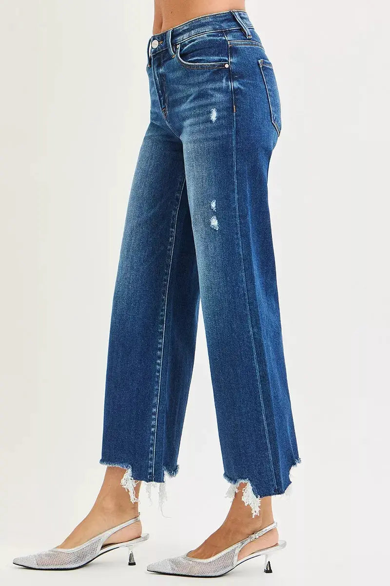RISEN Jeans - High Rise Crop Wide Leg Jeans