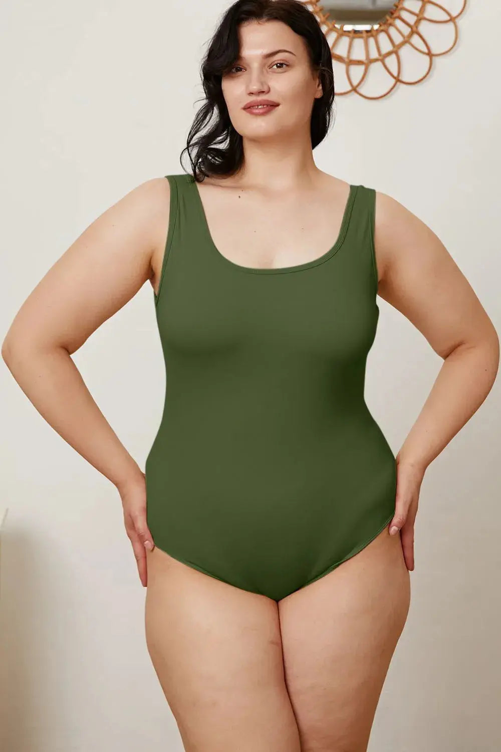 Basic Bae Full Size Square Neck Womens Sleeveless Bodysuit