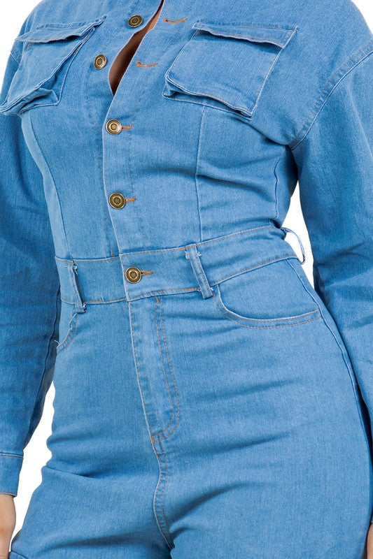 WOMEN FASHION DENIM JUMPSUIT