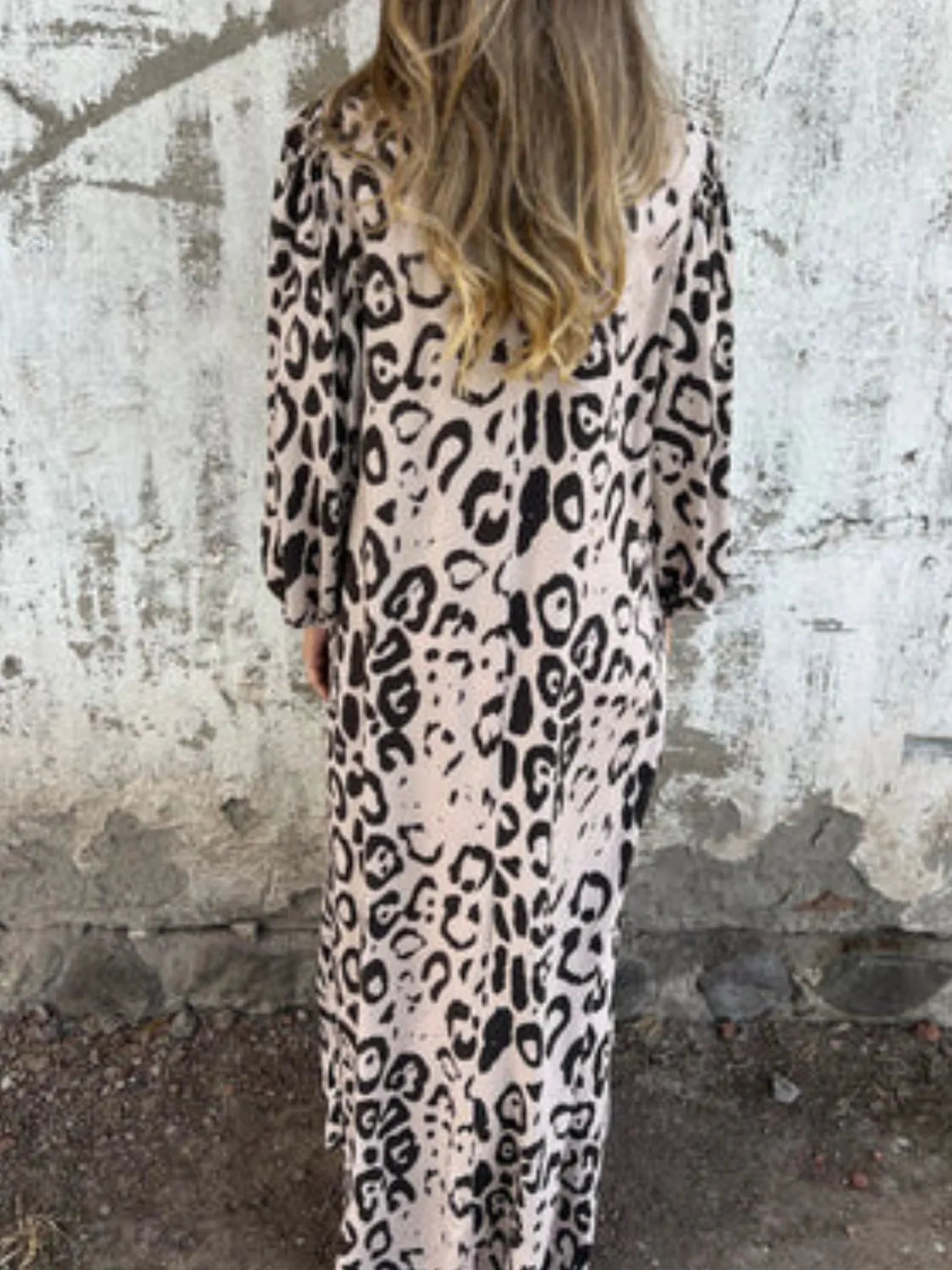 Printed V-Neck Dress with Pockets