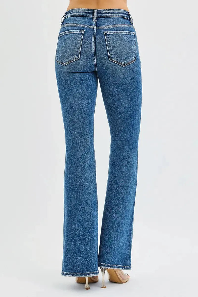RISEN Jeans - Plus Size Tummy Control High Rise Flare Jeans