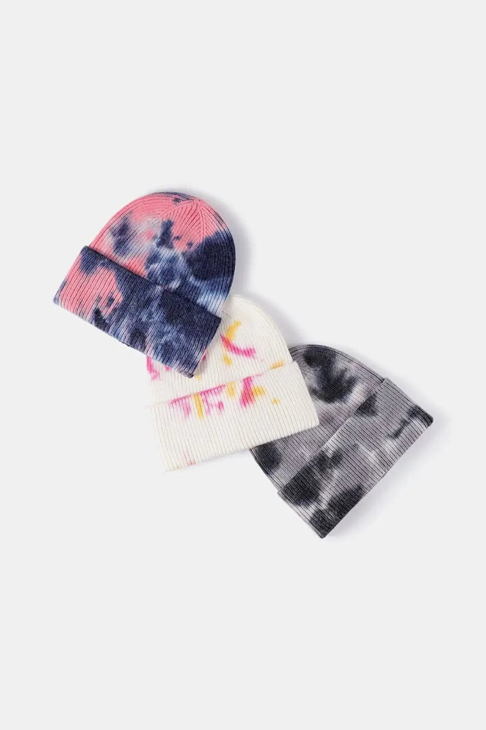Trendsi Tie-Dye Knit Beanie Hat - Colorful Unisex Winter