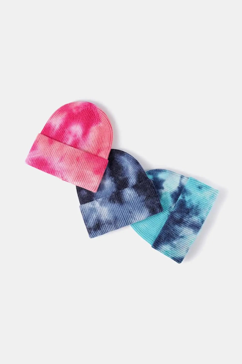 Trendsi Tie-Dye Knit Beanie Hat - Colorful Unisex Winter