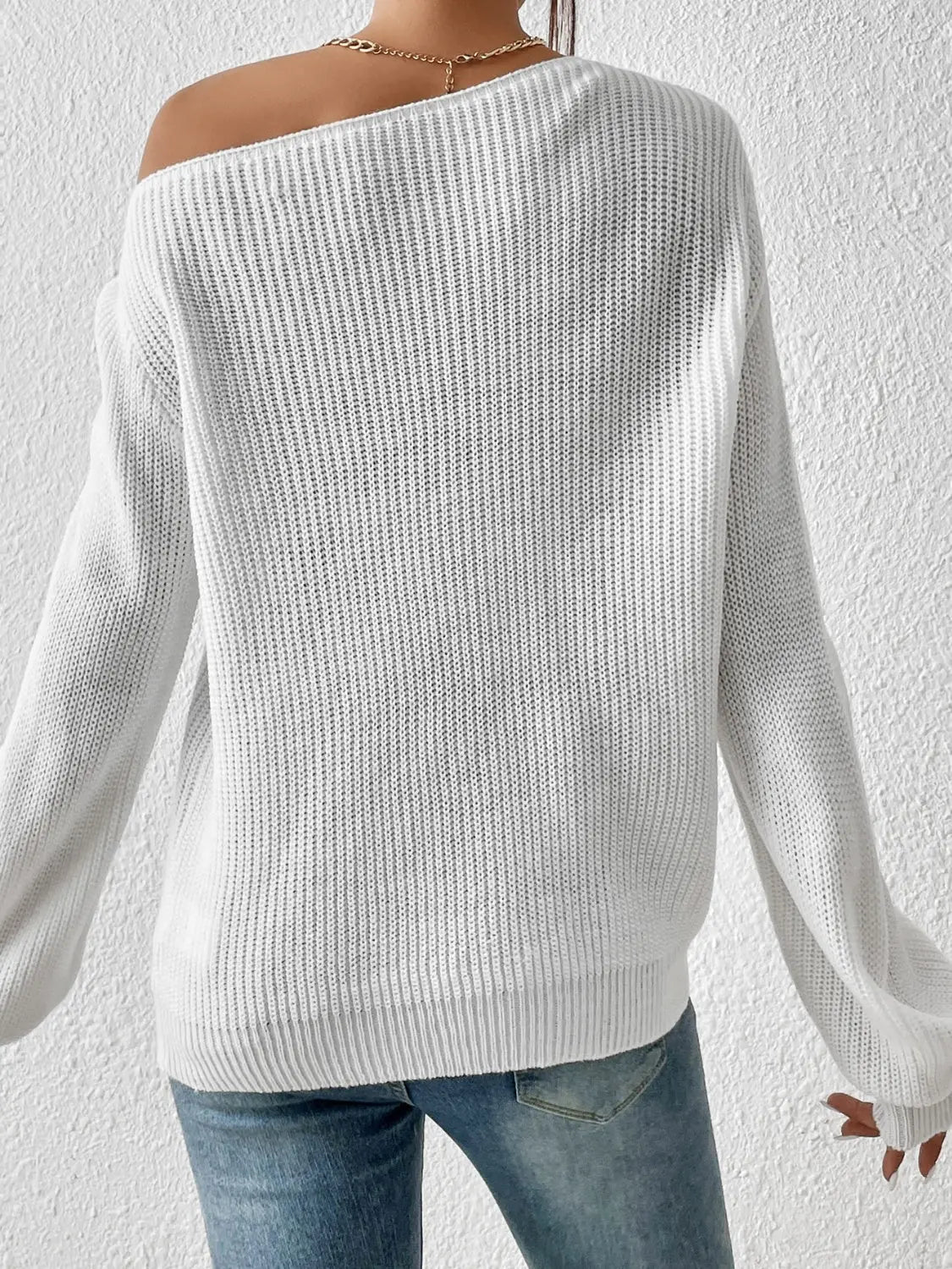 Honey Long Sleeve One Shoulder Sweater
