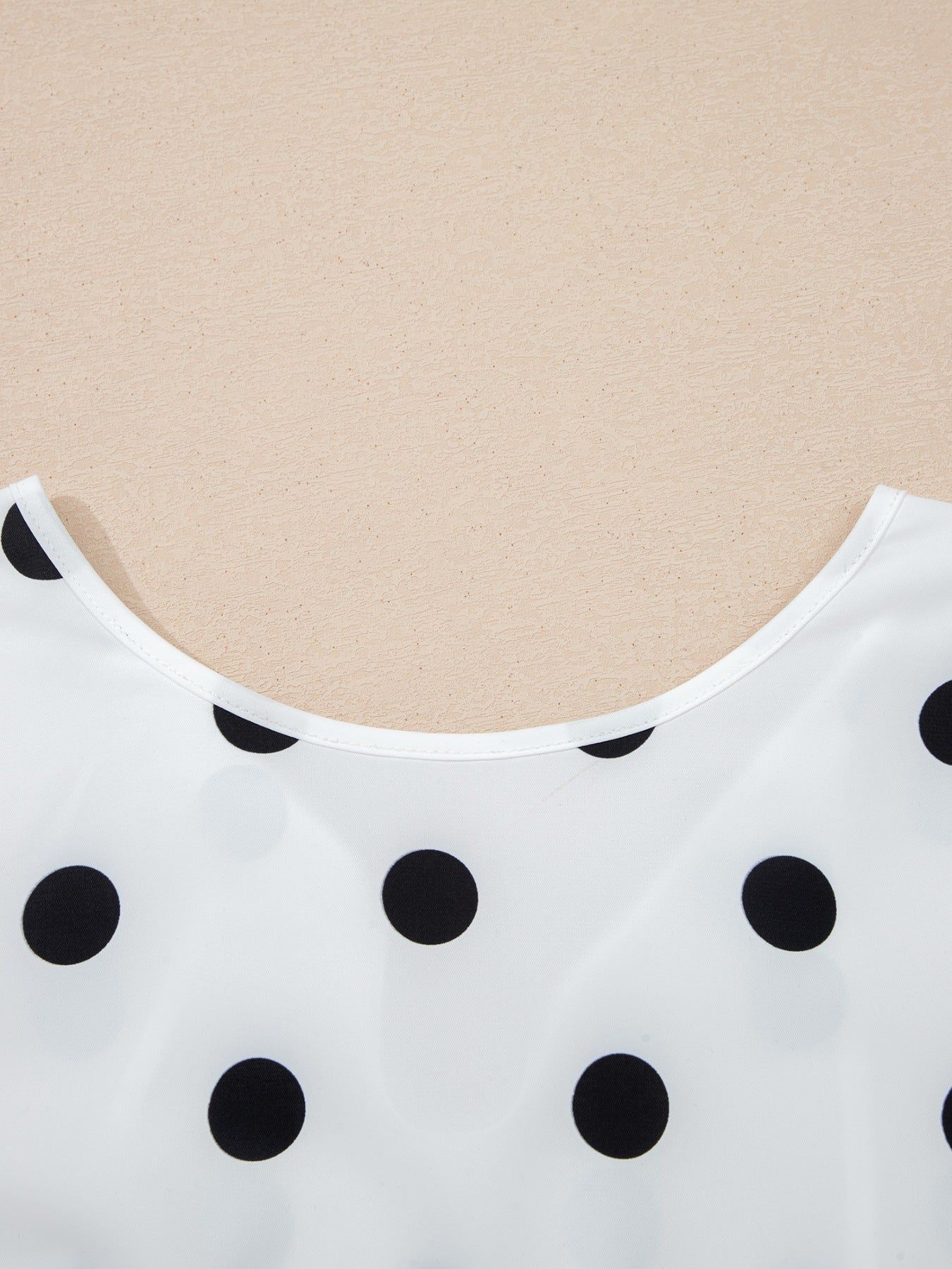 Women's White Polka Dot Long Sleeve Blouse