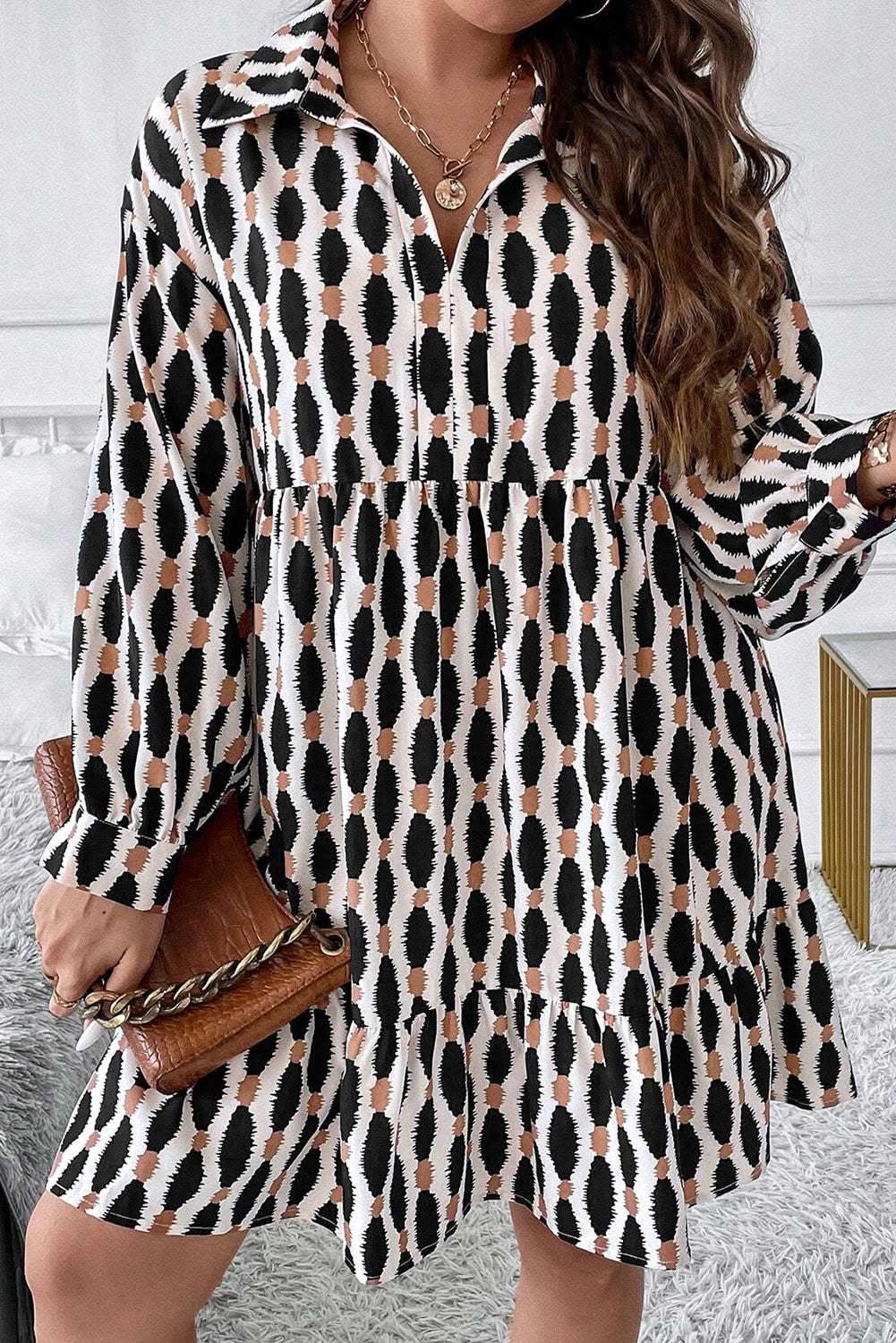Dresses Apricot Plus Size V-Neck Mini Dress by Love Salve