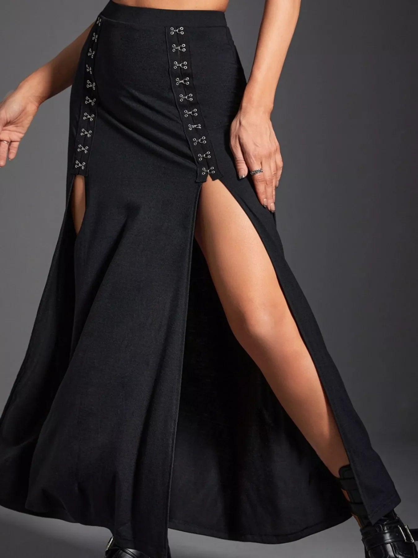 Double Slit High Waist Skirt