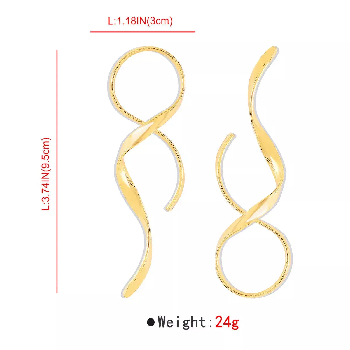 Alloy Spiral Drop Earrings