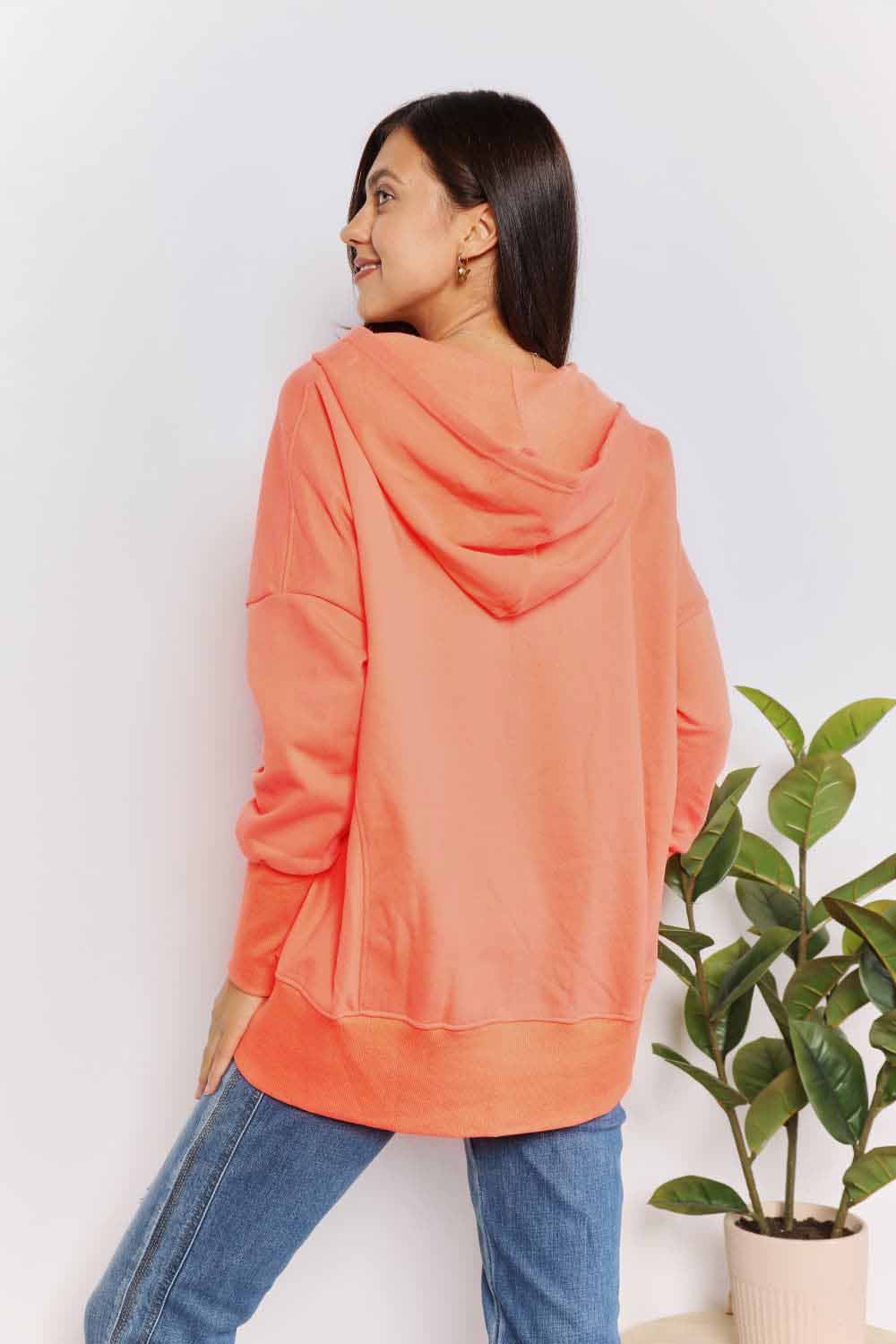 Jackets Trendsi Chic quarter-snap hoodie for women