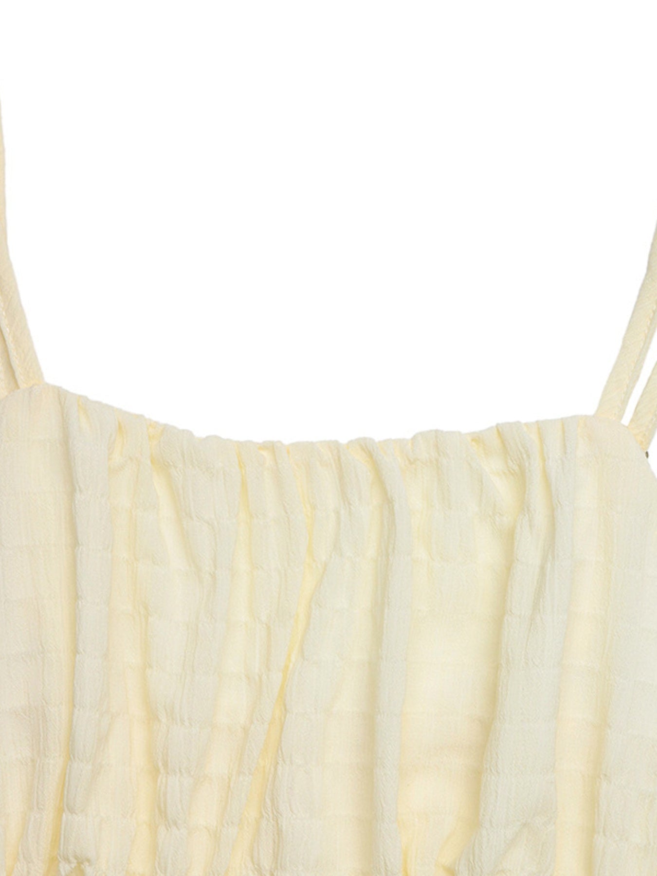 Apricot Smocked Spaghetti Strap Casual Dress