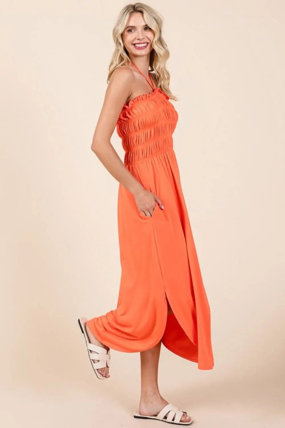 Dresses Trendsi Culture Code shirred dress with pockets