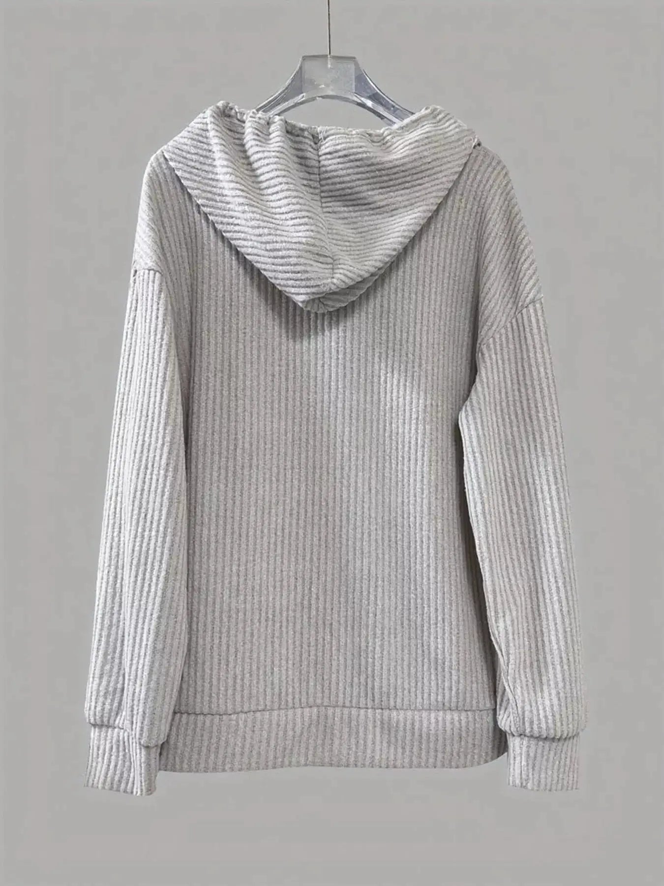 Button Front Drawstring Hoodie