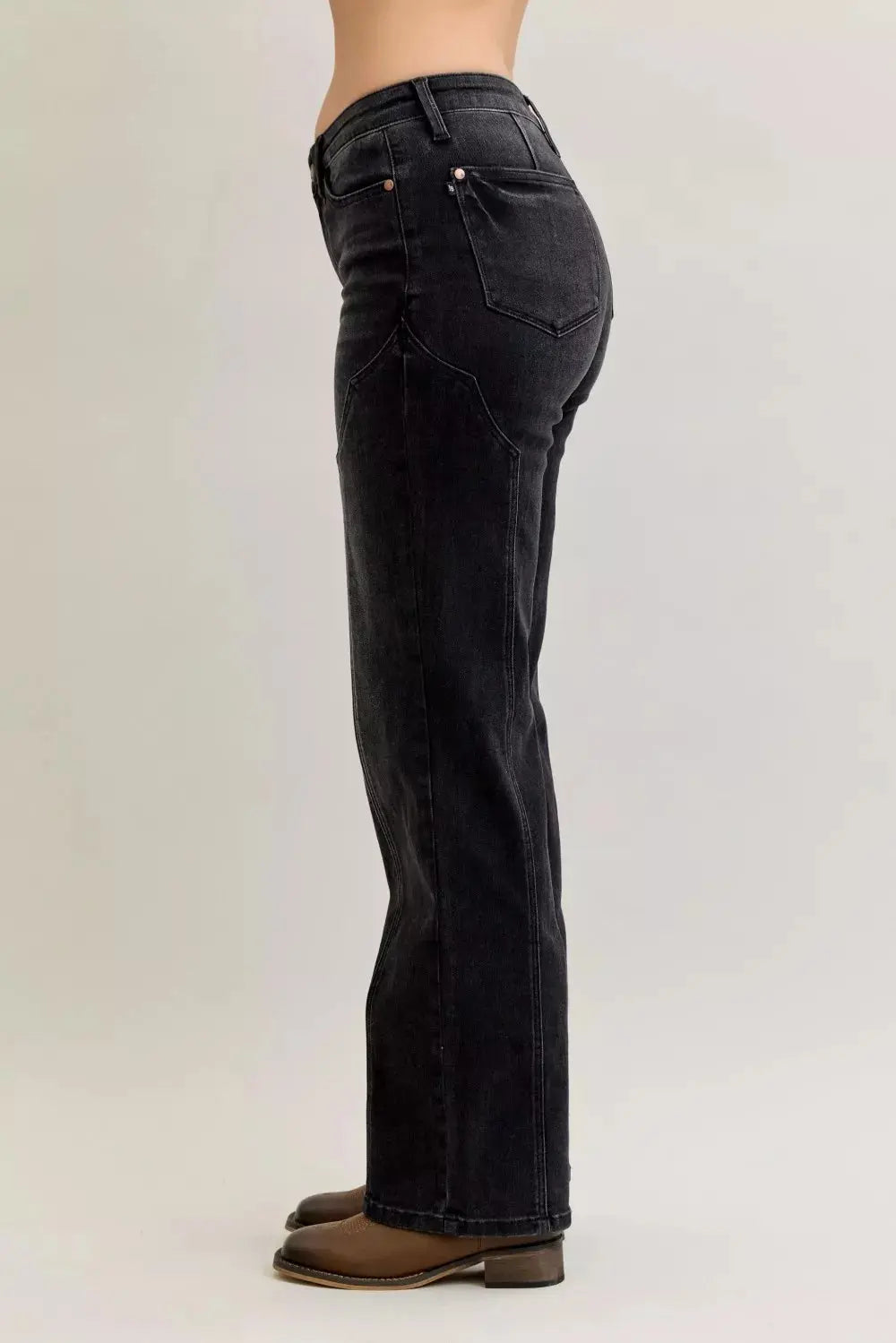 Judy Blue Jeans - Mid Rise Straight Western Seam Detail Jeans