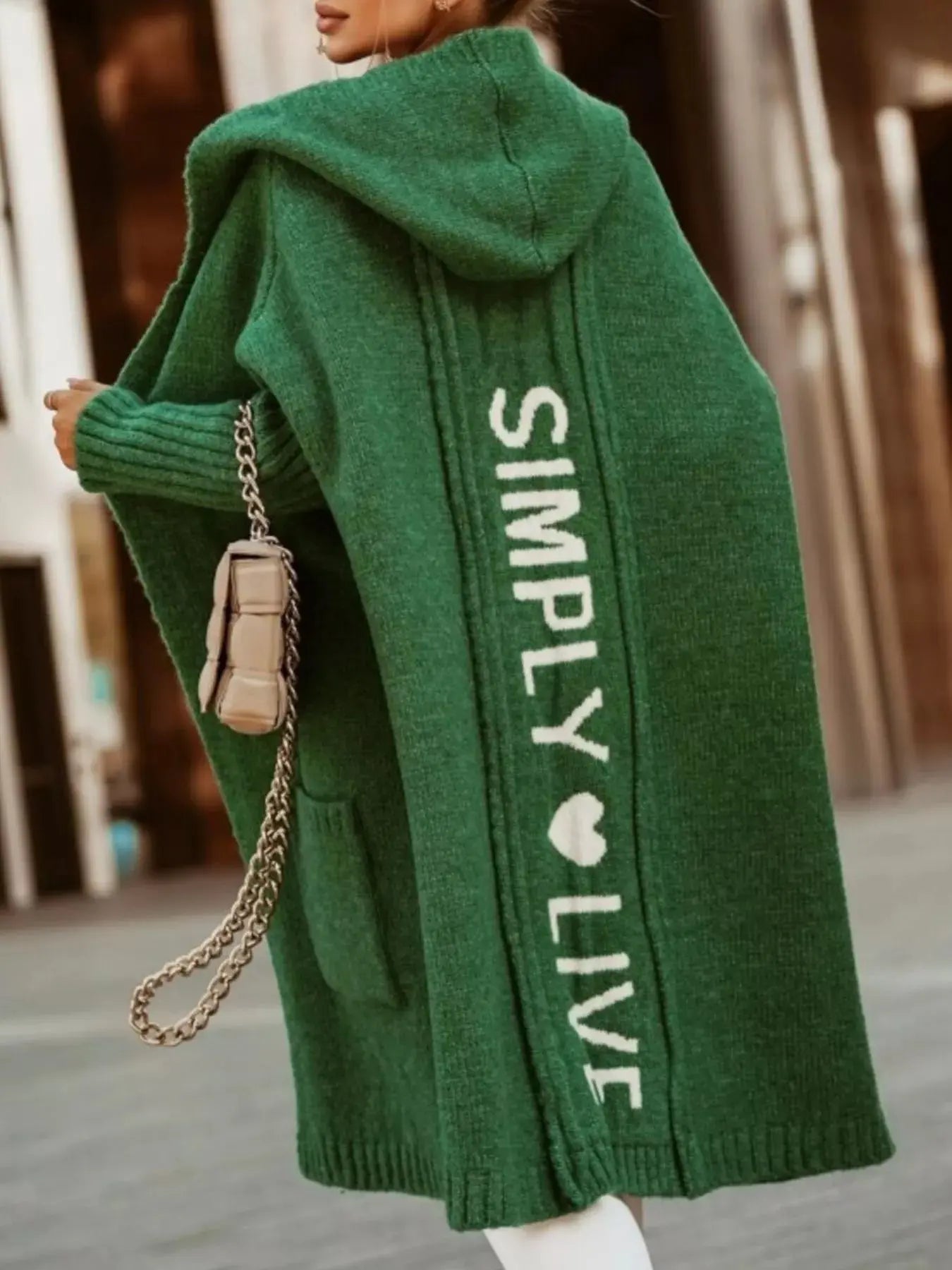 Full Size Hooded Knit Open Front Cardigan