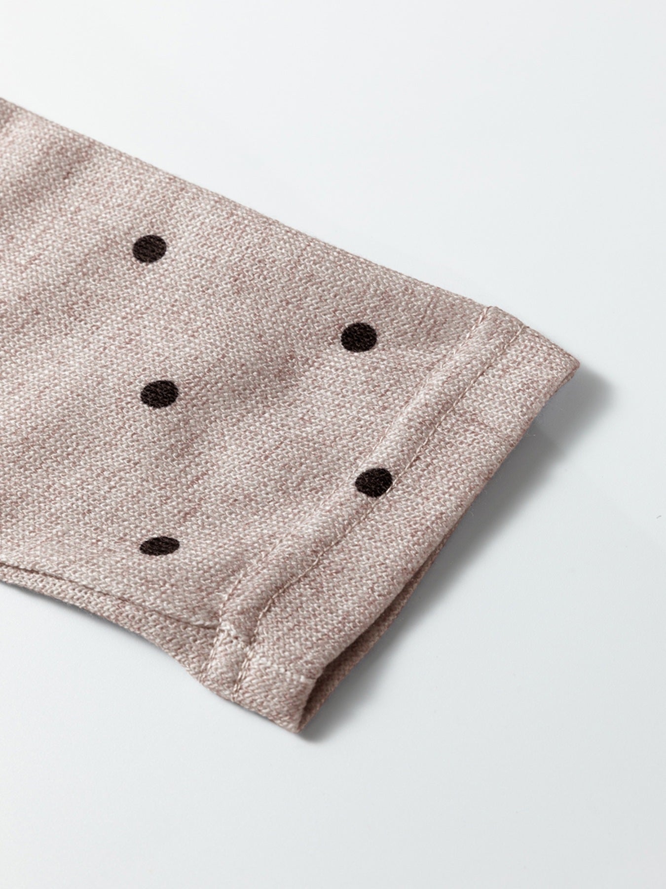 Polka Dot Boat Neck Knit Long Sleeve Shirt