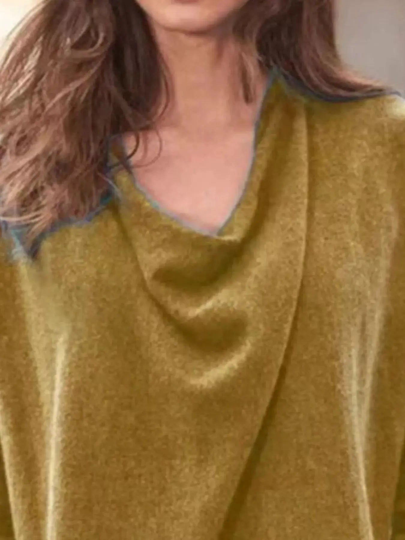 Full Size Cowl Neck Long Sleeve Top