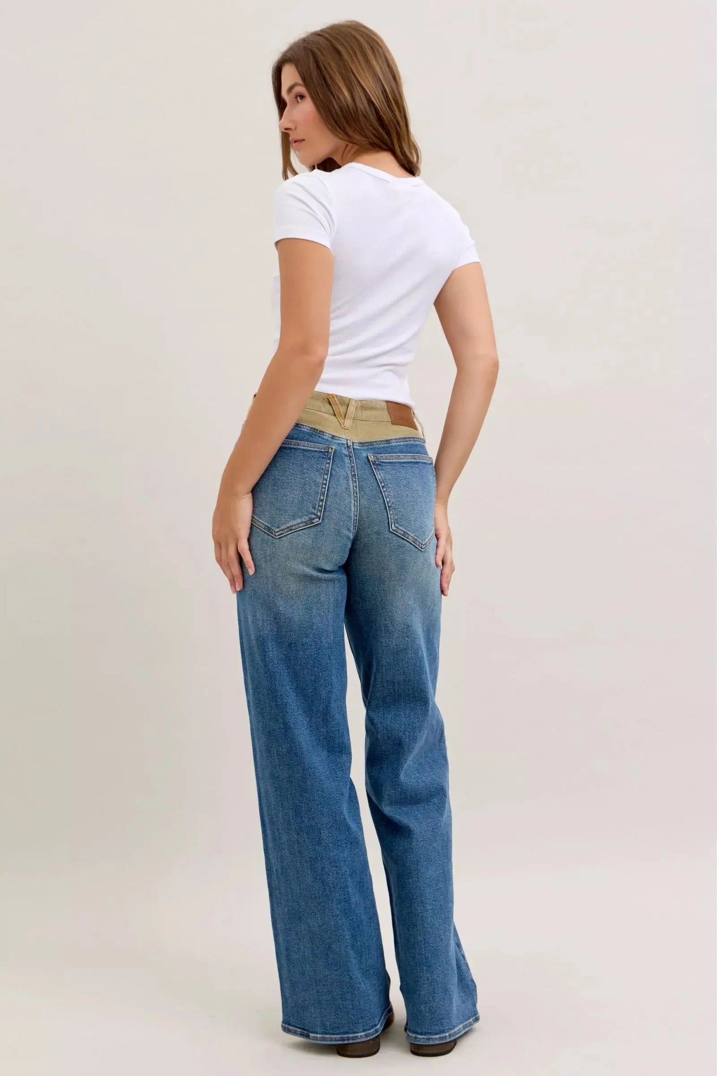 Judy Blue Jeans - MR Column Straight Jeans with Corduroy Waist